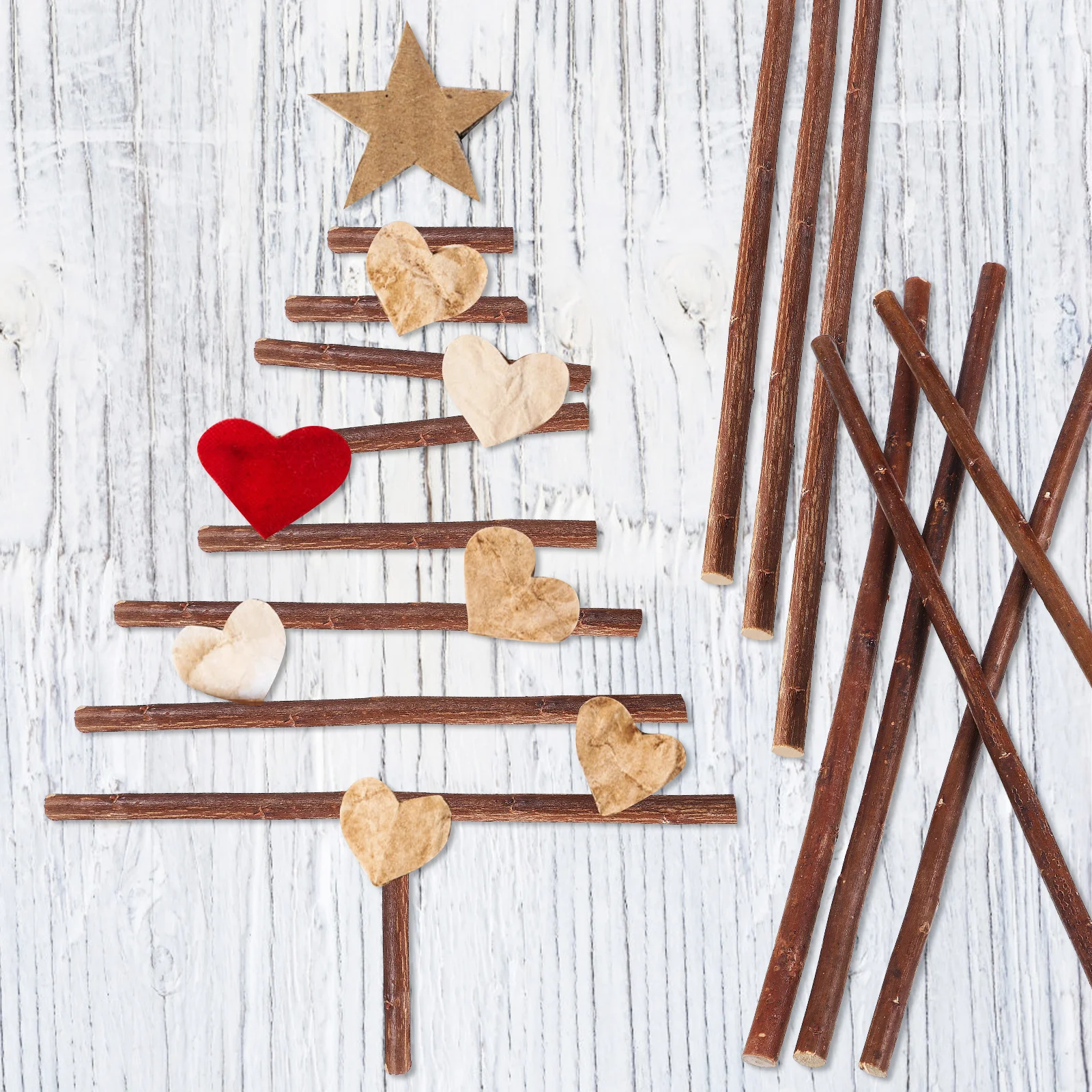 

50 Pcs Brown Decor Dry Branch Material DIY Craft Dried Willow Branches Sticks Decorate Birch Woodcraft Twigs