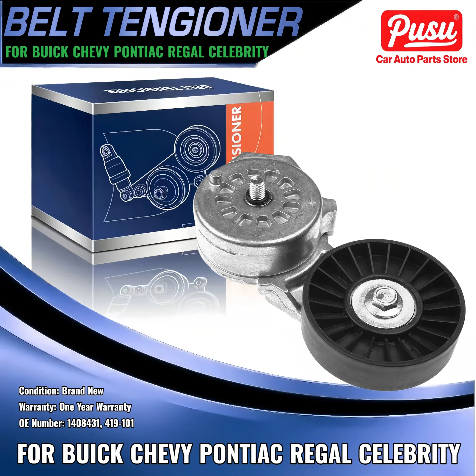 

Belt Tensioner for Buick Regal Cadillac Cimarron Chevrolet Pontiac 14084312 1408431 419-101