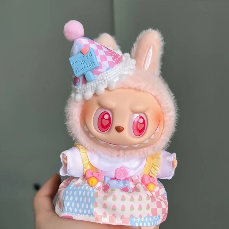 Mini muñeca de peluche de 17cm, ropa dulce, accesorios, sin muñeca para Labubu, accesorios de ropa DIY