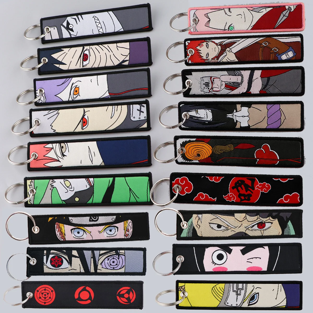 Anime Embroidery Keychain Key Fob For Motorcycle Car Backpack Cute Japanese Fashion Jewelry Accessories Chaveiro Keyring Tag view 6