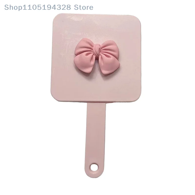 [MP] لطيف ربطة القوس فيونكة مشط مرآة مستخرجة مربع يده مرآة تدليك الشعر أداة السفر فرشاة شعر تدليك أداة التصميم