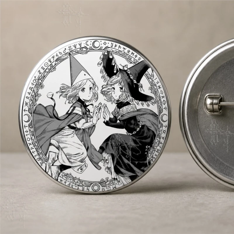 Witch Hat Atelier Season 2 Coco Black Dress Badge Tin Brooch Anime Collectible Pin For Comic Con Backpack Decor Halloween Party