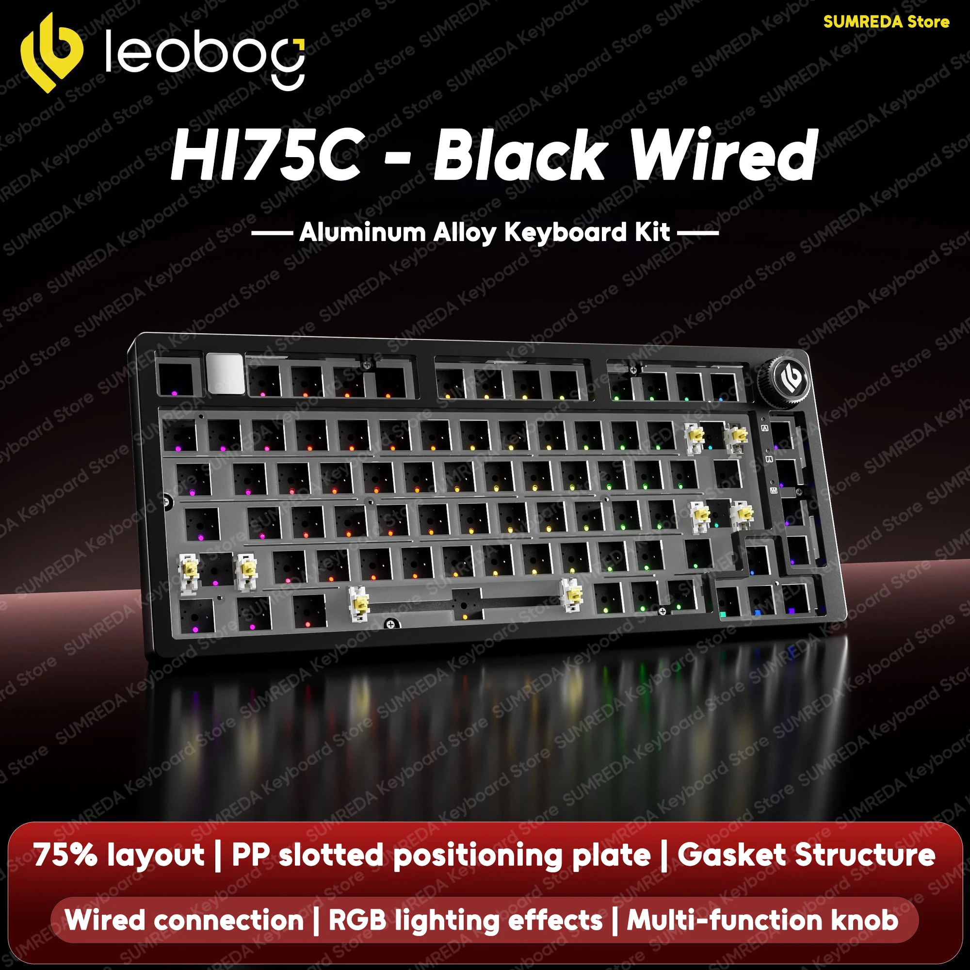 Leobog Hi75C Hi75C Pro Aluminium Draadloos Gaming Custom Mechanisch Toetsenbord Kit 75% Bluetooth 2.4G Bedraad Hotswap Gamer Toetsenbord