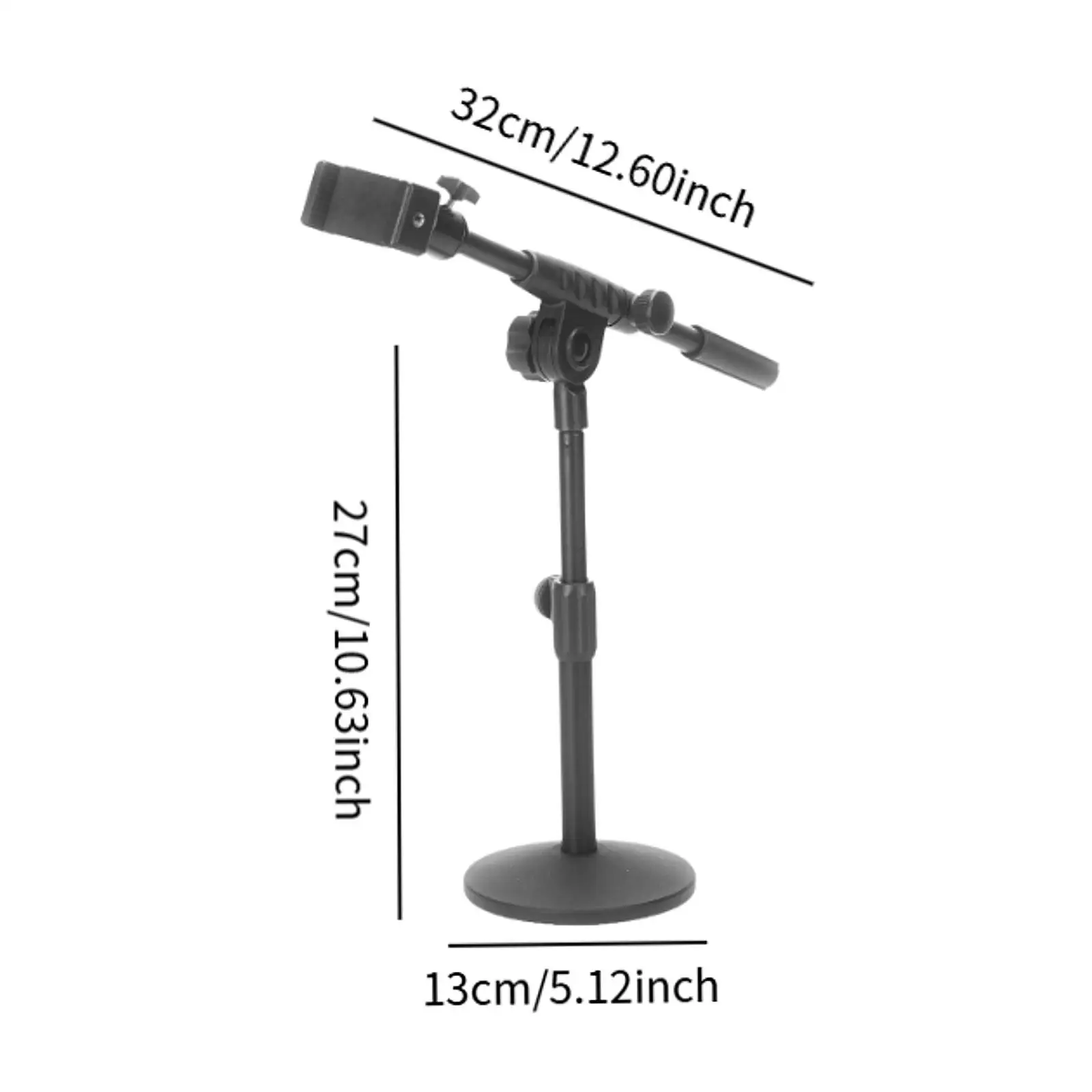 حامل ميكروفون قوي ومتعدد الوظائف ومحمول بسهولة تثبيت حامل أرضي للميكروفون مع قاعدة مستديرة لحفلات الاستوديو #6