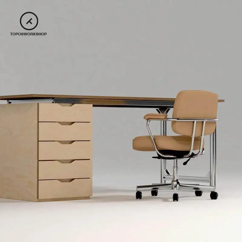 YFY aluminum profile ocean plate office writing table household modern aluminum profile computer table birch board table