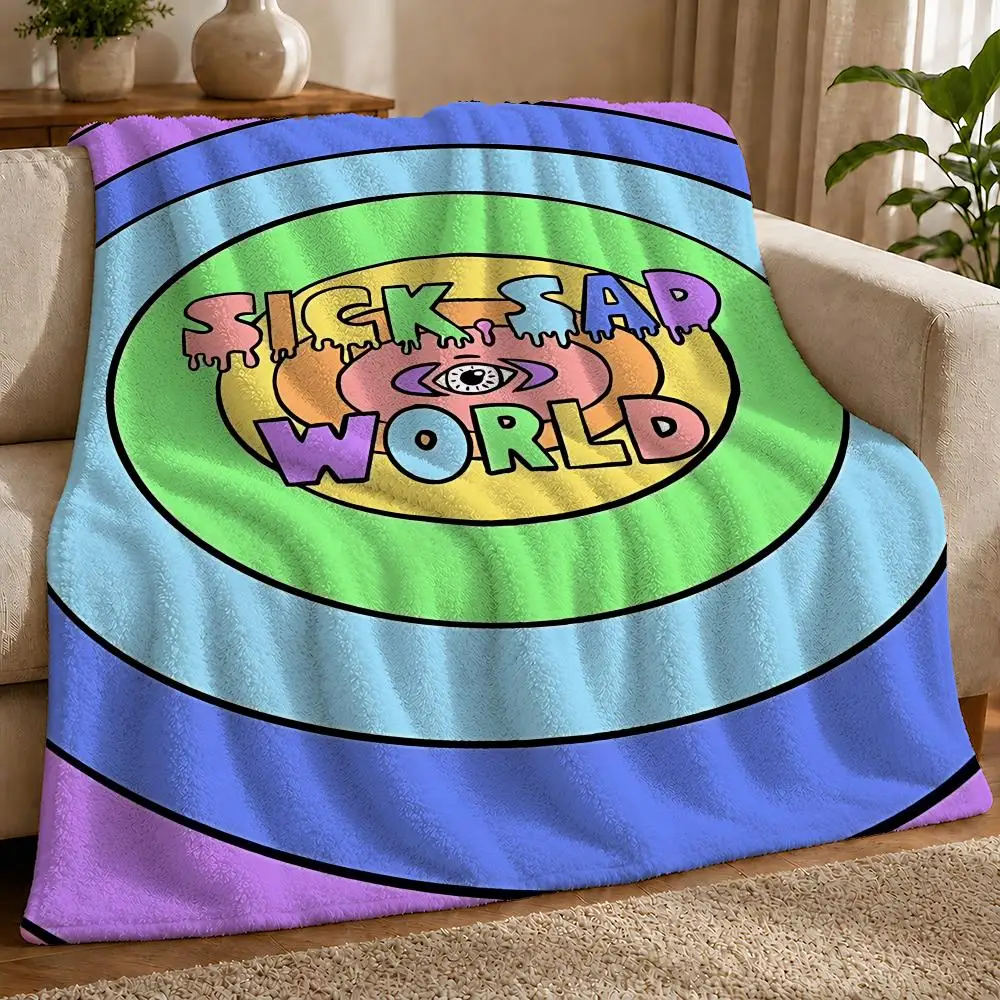 Anime D-Daria Portable Travel Throw Travel Portable 240 GSM Flannel Dorm Room Essential Comfortable Throw