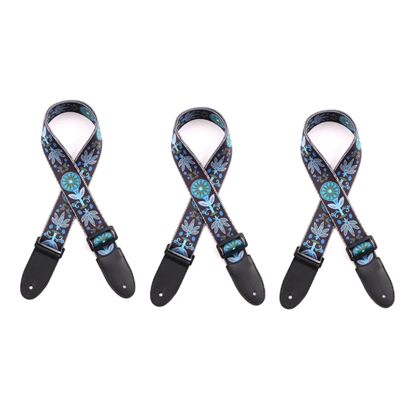 

AA75-3 шт. гитарный ремешок, жаккардовый хлопковый ремешок с вышивкой, как показано на рисунке 7,1X7,1X3 см, подходит для бас-гитары, акустической и электрогитары