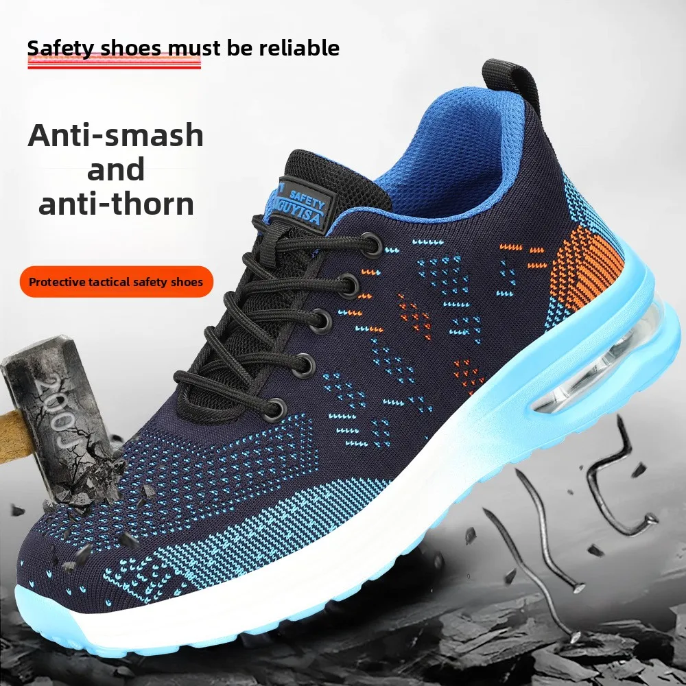 Fashion Security Shoes for Men Women Work Shoes Anti-smash Steel Toe Shoes Anti-puncture Protective Shoe Air Cushion Sneakers