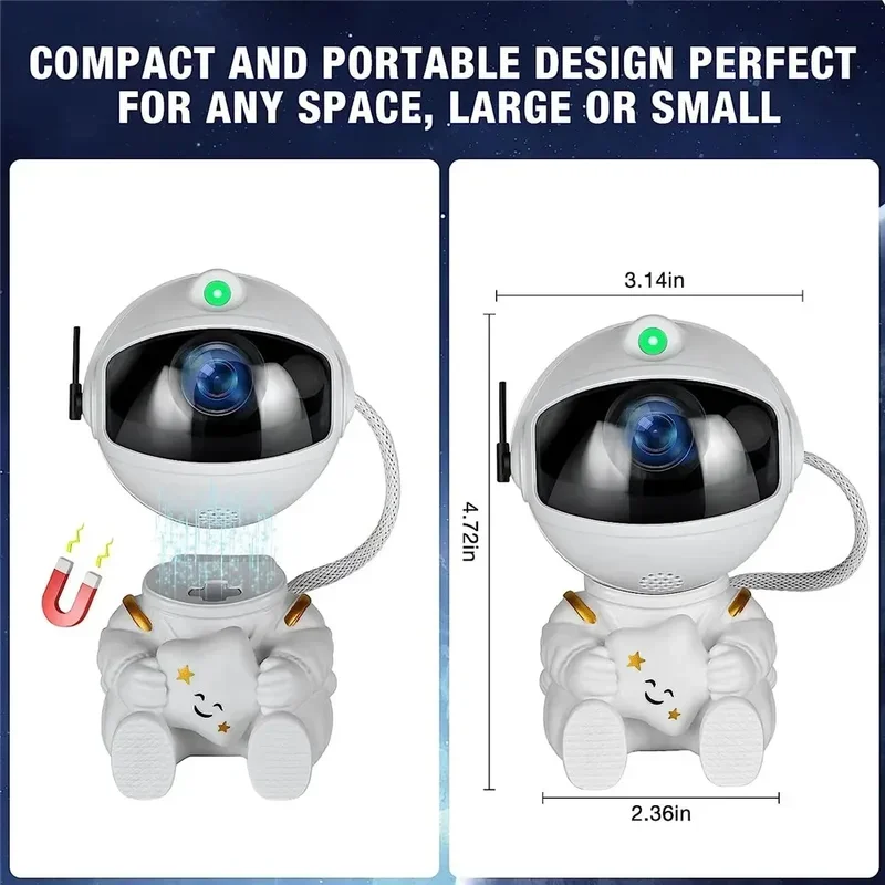 Galaxy Star Astronaut Projector LED Night Light Starry Sky Remote Control Rotate Porjector Lamp Bedroom Home Decorative Kid Gift