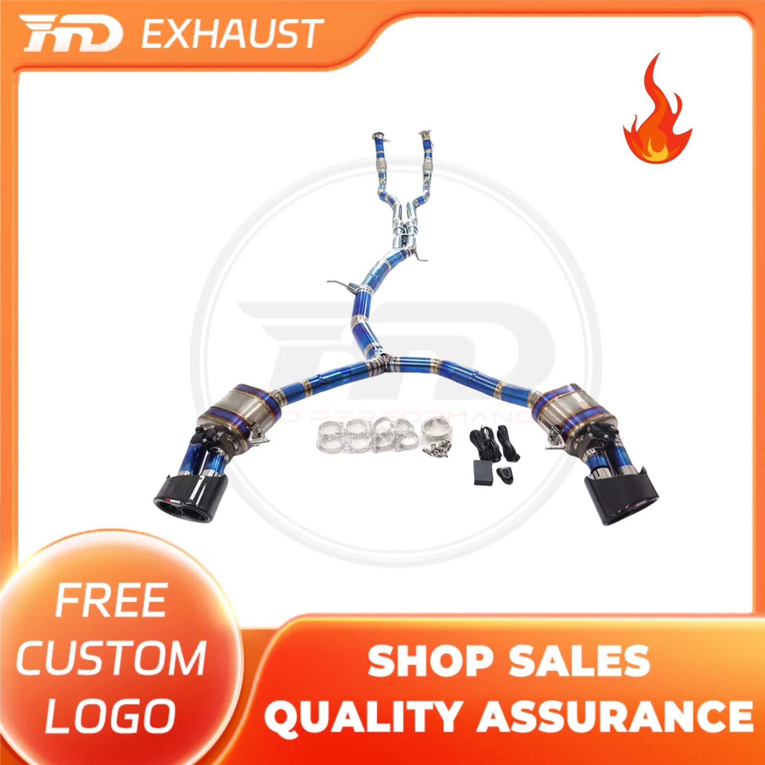 

HMD Hot sale Titanium Exhaust System Performance Valve Catback exhaust for Audi RS4 RS5 B9 2.9T Muffler Racing Pipe