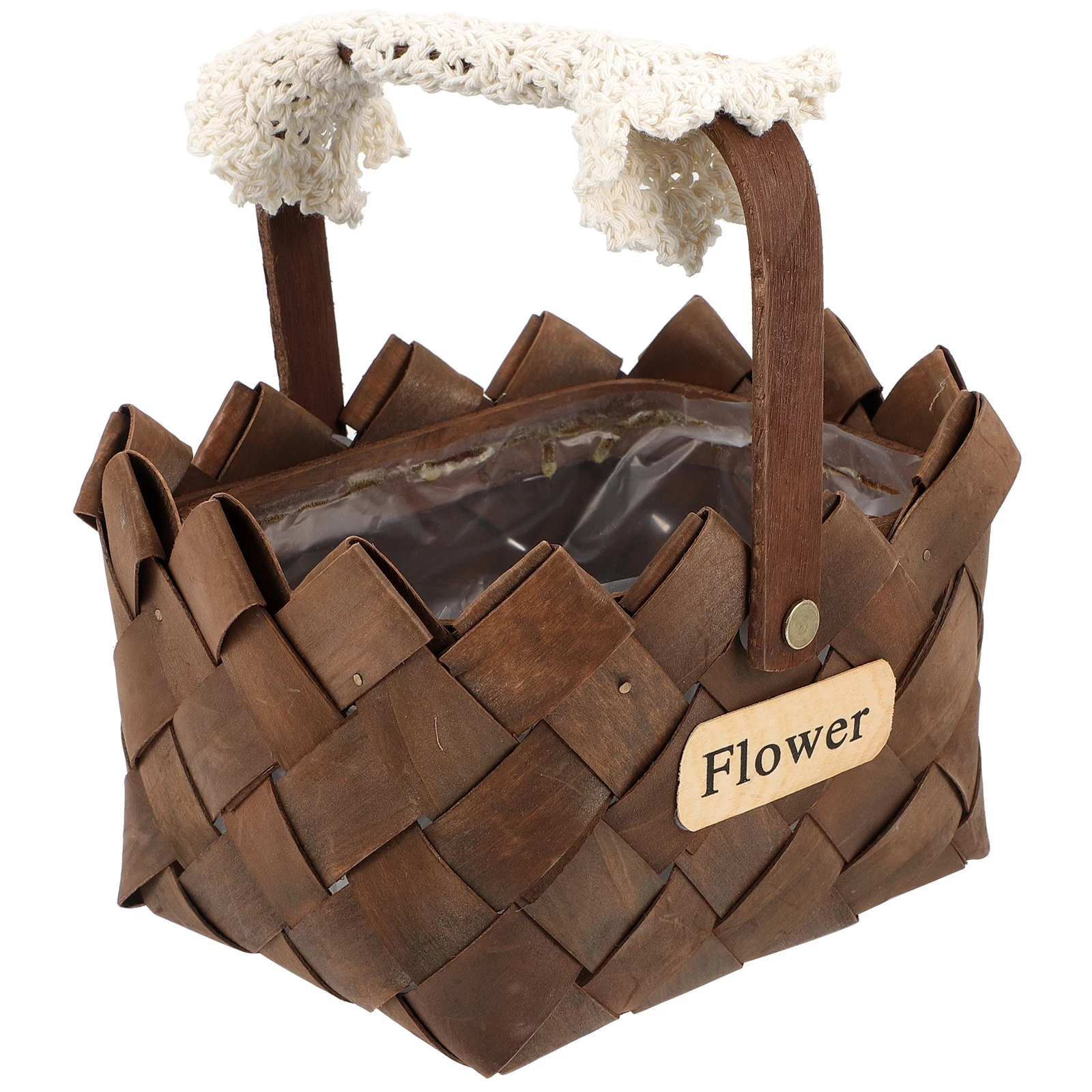 

Flower Basket Ornaments Wooden Arrangement Small Decoration Hand Woven Floral Storage Wedding Rustic Home Decor