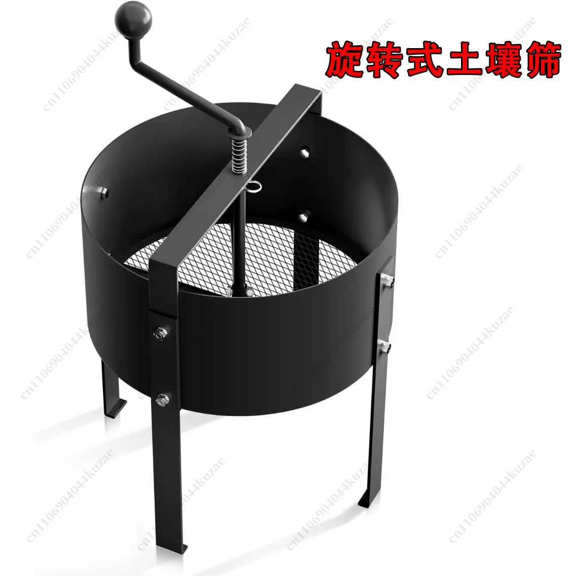 Rotary Soil Sieve, Metal Compost Sifter for Garden & Potting Soil Filtering