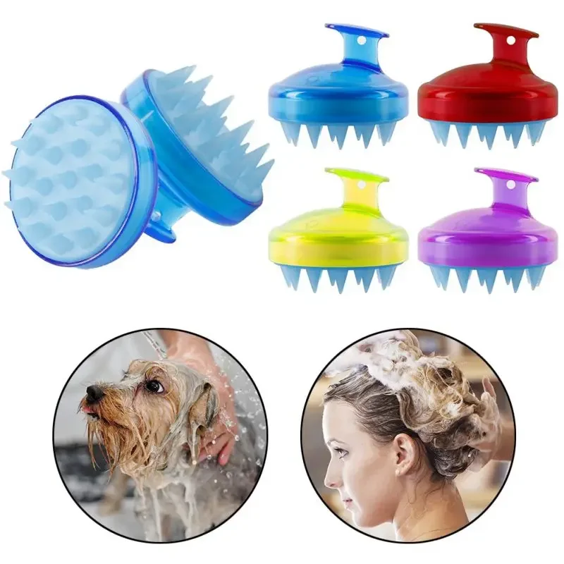 

1pcs Silicone Plastic Massager Shampoo Scalp Massage Brush Hair Washing Comb Bath Spa Slimming Personel Health