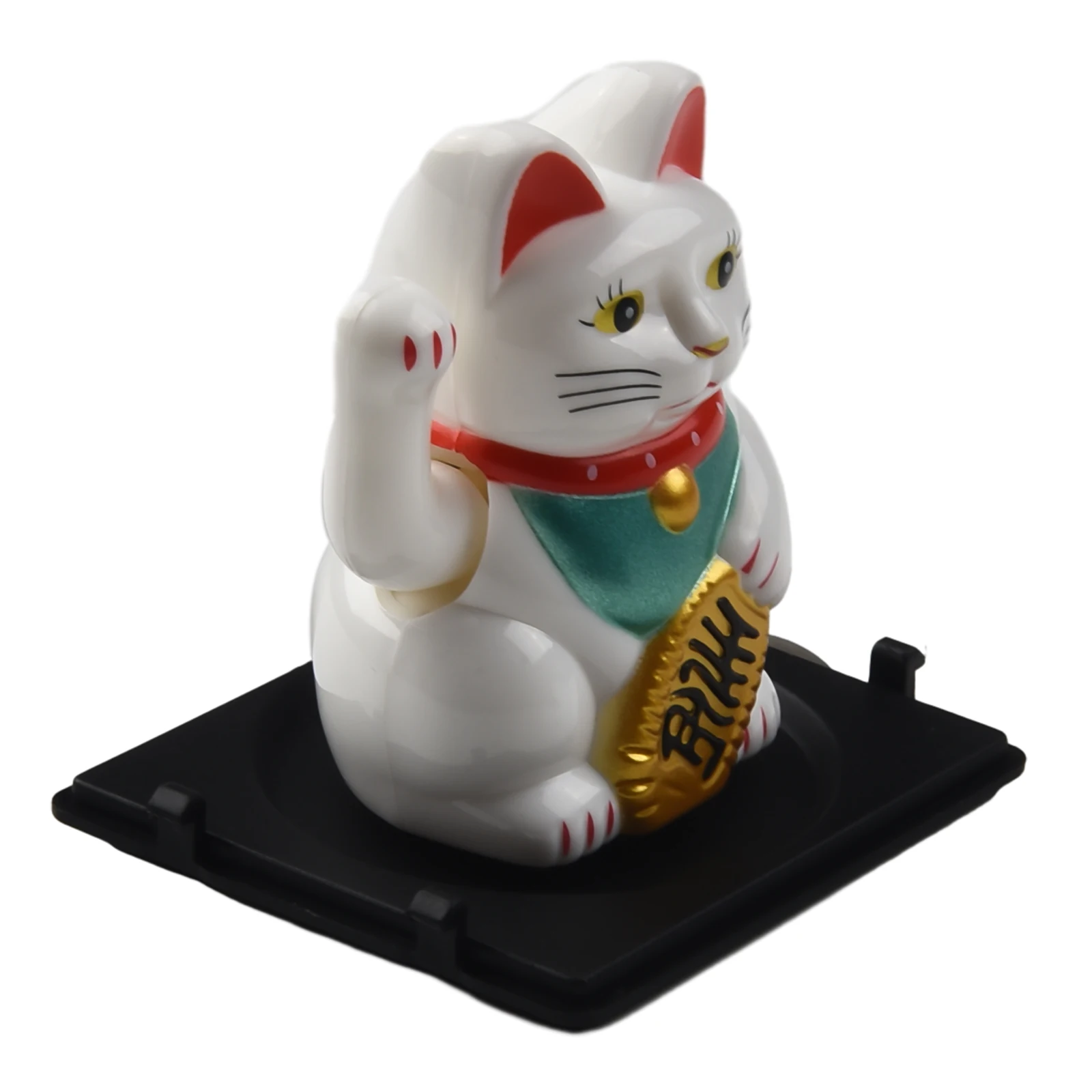 Car Dashboard Decor Lucky Cat Ornament Replacement Resin Solar Sweet Vehicle Automatic Waving Cartoon Decoration