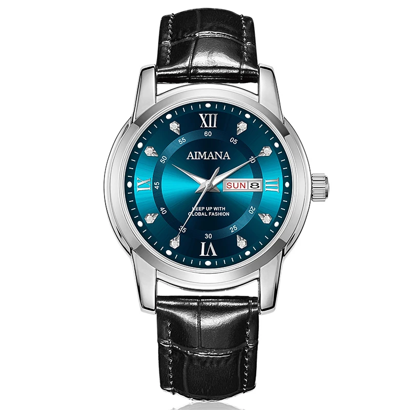 Jam Tangan Tali Kulit Elegan untuk Pria dan Wanita Jam Tangan Bergaya untuk Pakaian Kasual dan Formal