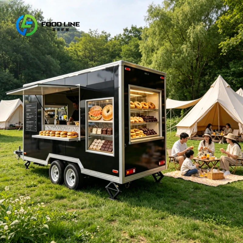 Heavy Equipment Business - Customized Square Mobile Food Trailer for
