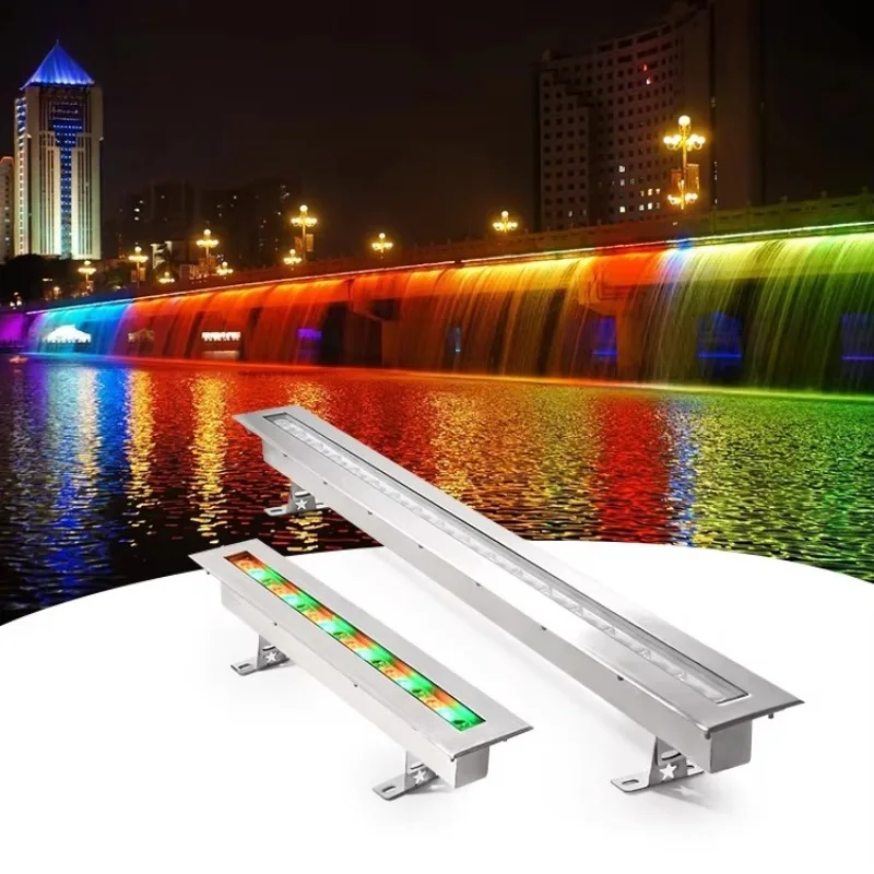 

Stainless Steel Rgb 1000mm Linear Underground Pool Led Underwater Fountain Light for Waterfallfor building exterior decoration