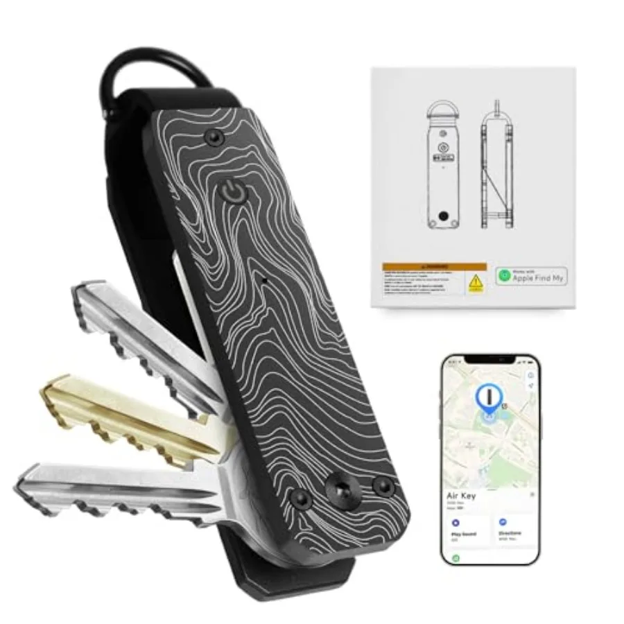 

Брелок для ключей, совместимый с Apple Find My (только для iOS), минималистичный металлический компактный органайзер для ключей, брелок для автомобильных ключей с GPS-трекером, устройство для поиска ключей.