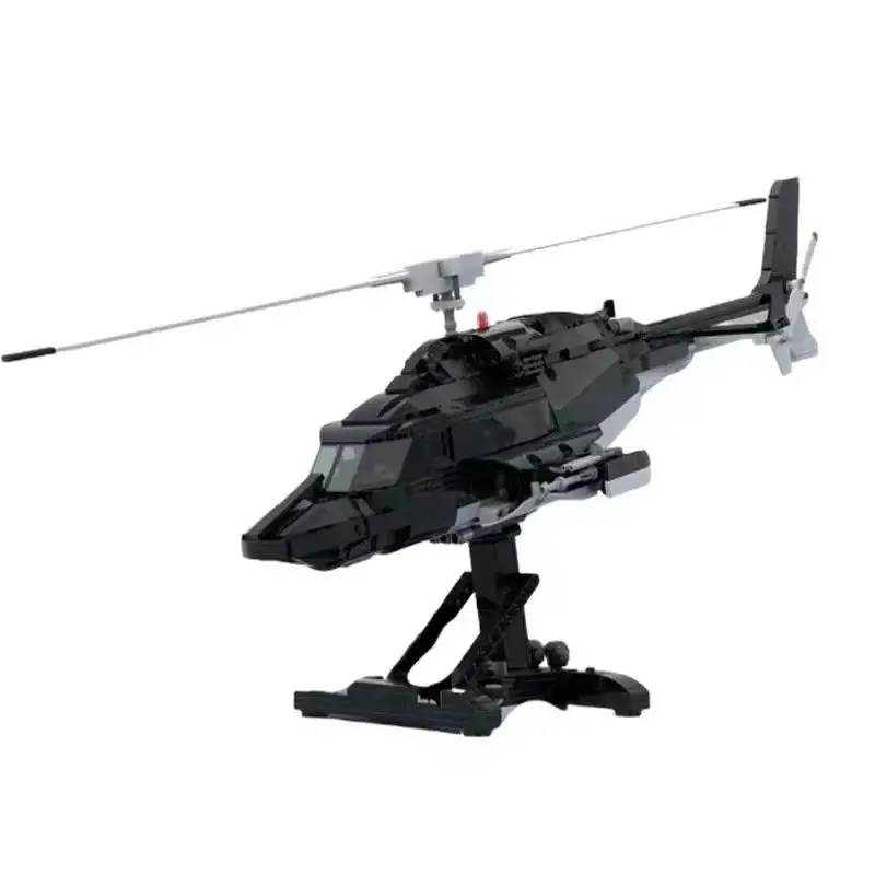 1039 buah Airwolf Bell 222 helikopter Ops khusus mainan pesawat rakitan rakitan permukaan bata Teknologi Model Moc buatan khusus untuk anak-anak