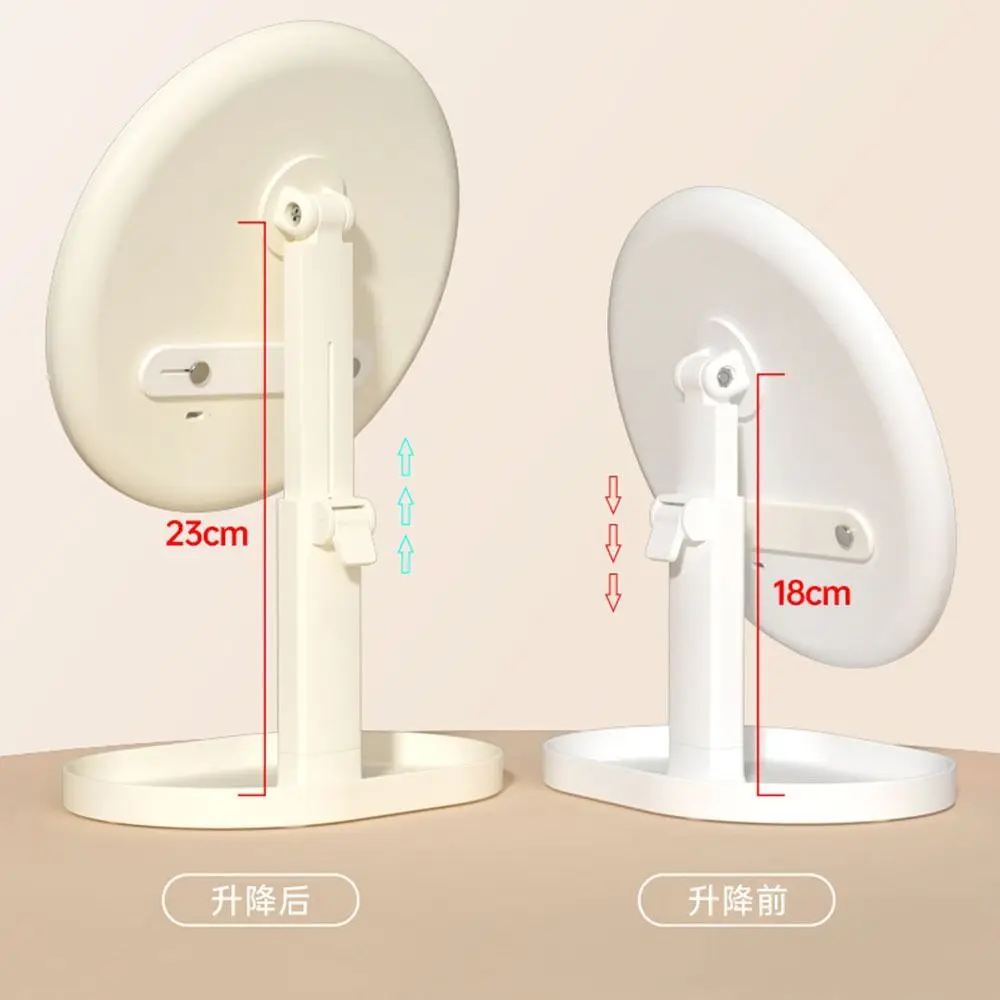 Removable Makeup Mirror with LED Light Tricolor Light Stepless Dimming Daylight Vanity Mirror Rotatable High-Definition