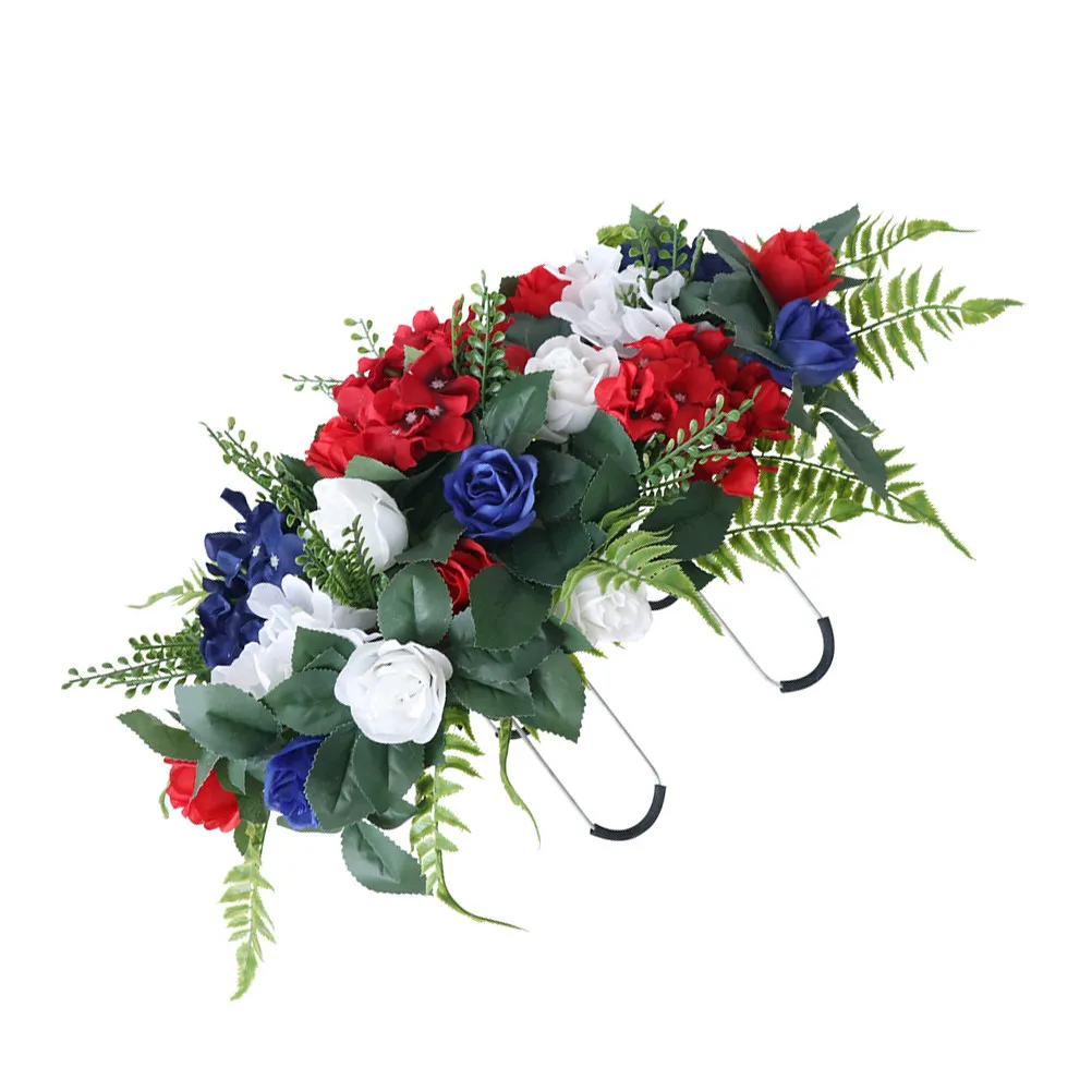 

Headstone Flower Saddle Large Artificial Cemetery Flowers Grave Memorial Decor Outdoor Weather Resistant Lifelike Plastic
