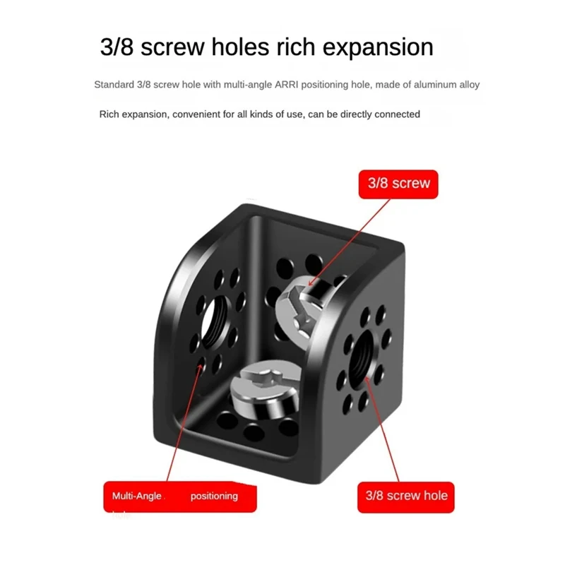 Accesorios de extensión de fotografía cuadrada triangular, adaptador de Monitor de transmisión de imágenes 3/8, soporte para cámara, funda para cámara SLR