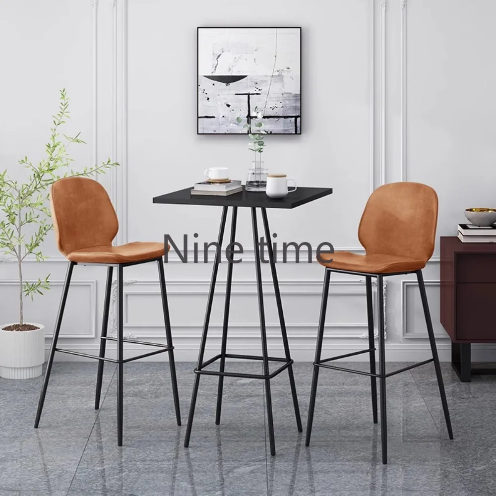 Cafe Chair Kitchen Bar High Stool Garden Design Backrest Step Modern Chairs Iron Salon Ergonomic Living Room Nordic Tabouret