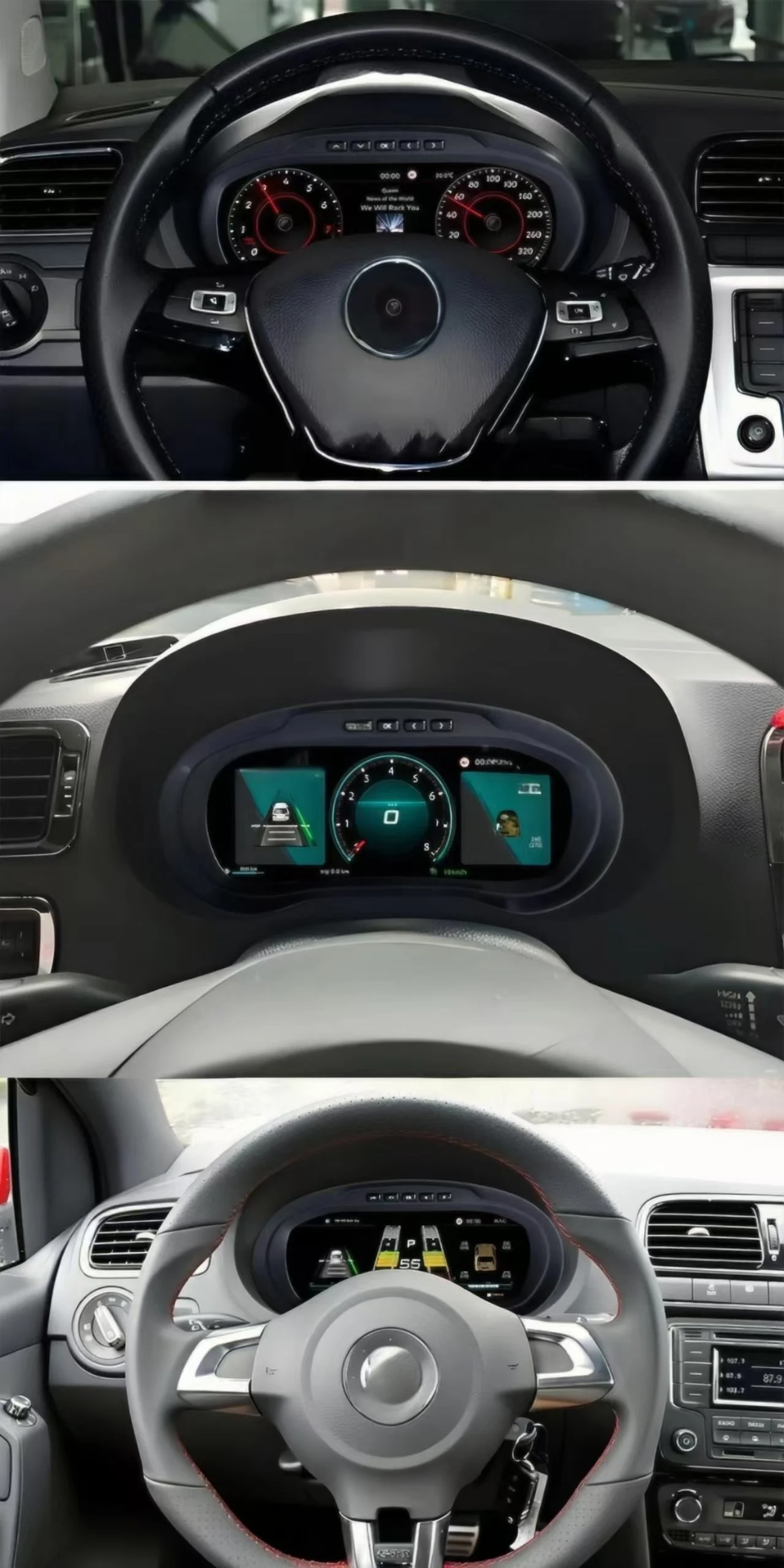 Grupo de instrumentos LCD completo para Volkswagen POLO 2012-2018, tablero Digital, cabina, Kit de actualización de calibre de instrumentos virtuales