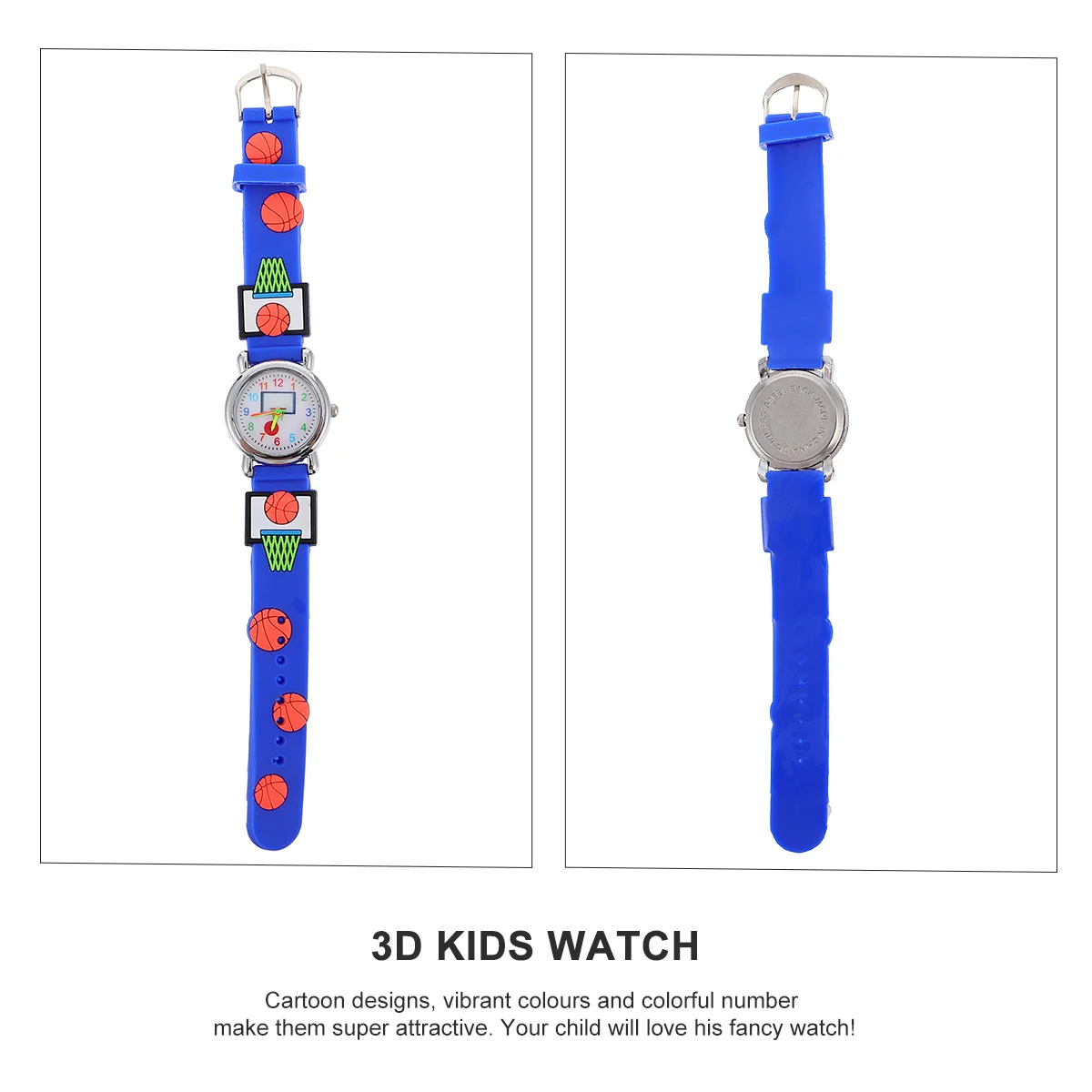 

3D Cartoon Watches Basketball Pattern Water Resistant Soft Comfortable Birthday Gift For