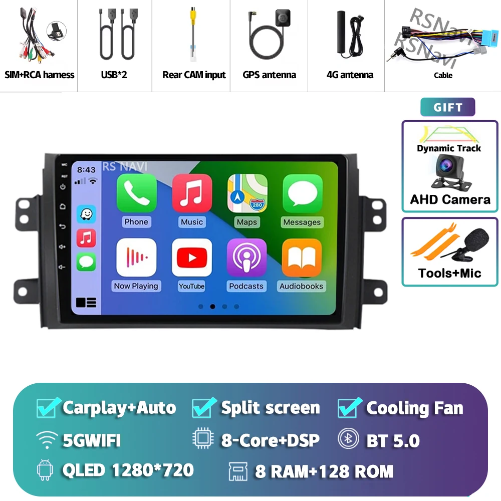 Android 15 Carplay Autoradio Multimedia Voor Suzuki SX4 SX 4 2006-2013 Head Unit BT GPS video DVD DSP Speler Autoradio Stereo