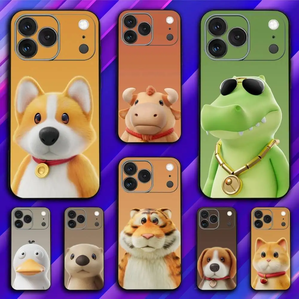 

Animals P-Party Game Phone Case For iPhone 17,16,15,14,13,12,11,Pro,Max,Plus,X,XS,SE4,E,Mini,Soft Black Case