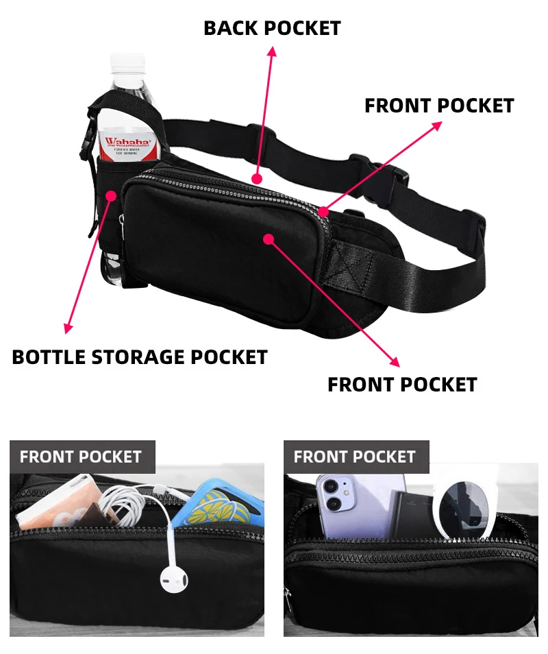 حقيبة خصر لركوب الدراجات، حقيبة خصر رياضية للجري، حقيبة كتف غلاية خارجية، حقيبة جري خفيفة للغاية من النايلون، حقيبة هاتف مقاومة للاهتراء #1