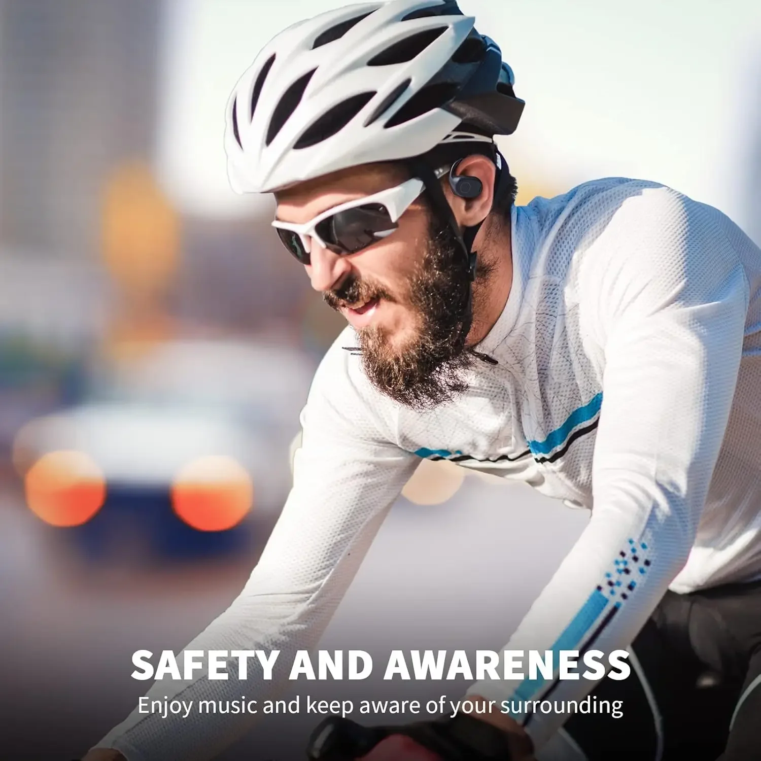 UYUXIO سماعات أذن مفتوحة بلوتوث 6.0 سماعات أذن رياضية لاسلكية مع شاشة ديجيتال 40 ساعة براعم أذن وقت اللعب للسفر