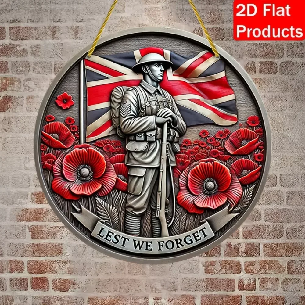 حزمة واحدة مكونة من قطعة واحدة ننسى من علامة ساحة معدنية من الألومنيوم للتعليق على الحائط ولوحة تذكارية مثالية للديكور الخارجي في يوم الذكرى #5