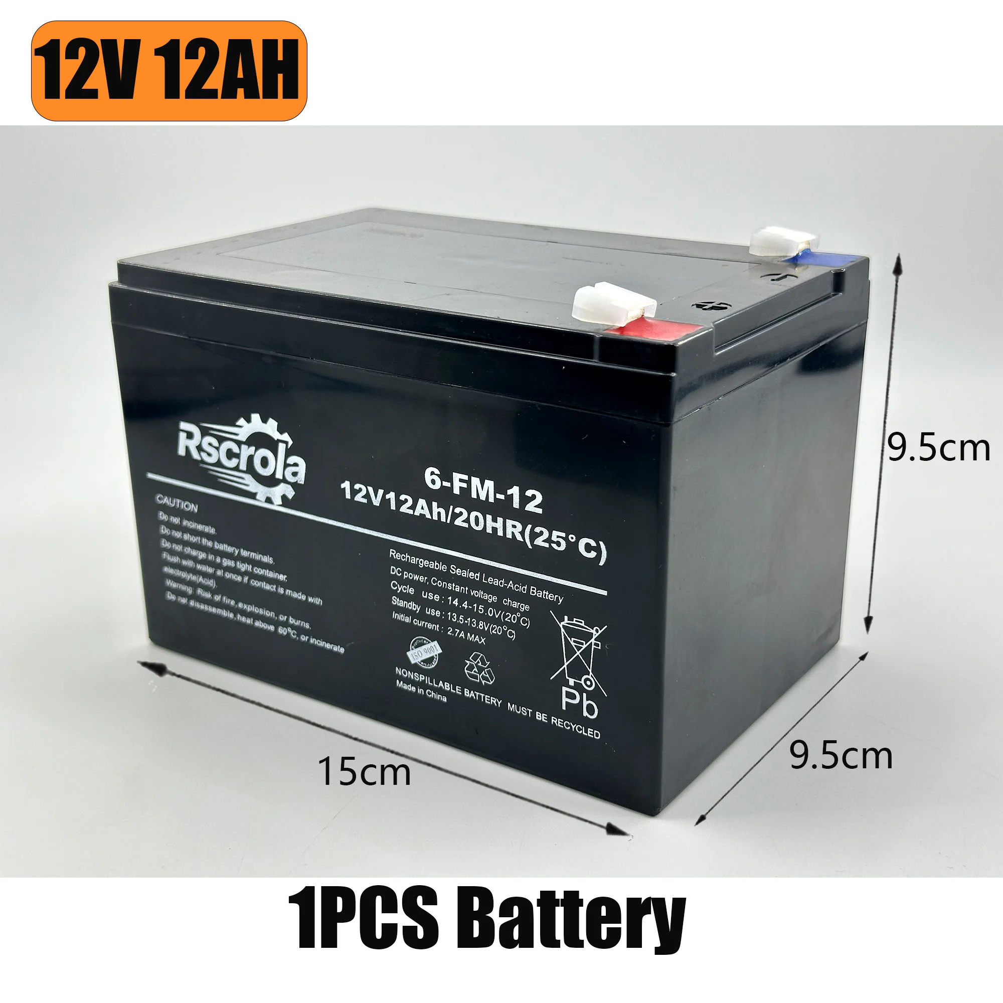 Rscrola Hot 6V 12V Rechargeable Battery For Children's Electric Vehicles Toy Cars Motorcycles Baby Strollers Battery 5Ah 7Ah 8Ah