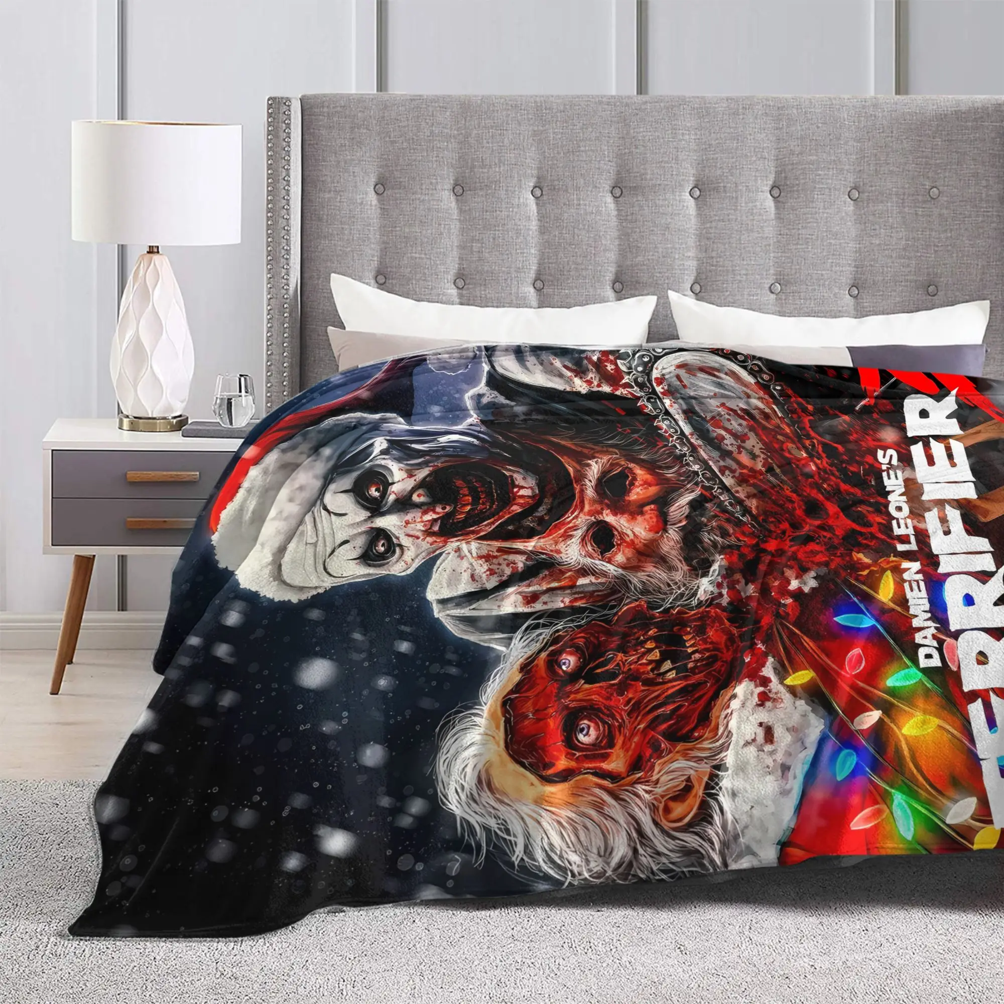 Terrifier Movie Blanket Quality Soft  Throw Blanket Autumn Kids Adult Outdoor Print Bedspread