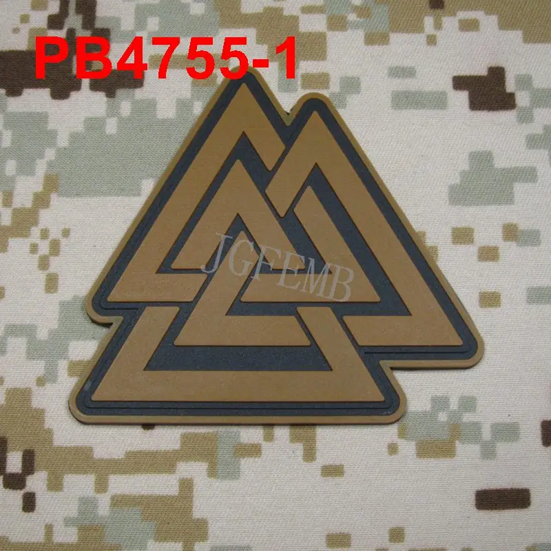 Patch taktyczny 3D PVC, Symbol Viking Norse Rune Valknut