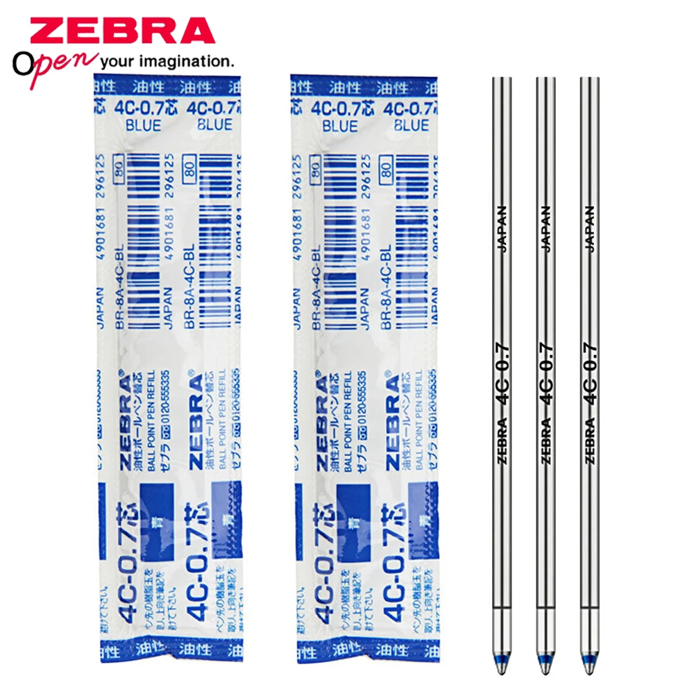 2pcs Japan ZEBRA Gel Pen Refill BR-8A-4C-0.7 for B-1 BA26 BA55 T-3 927AG Ballpoint Pen Refill Red Blue Black School Stationery