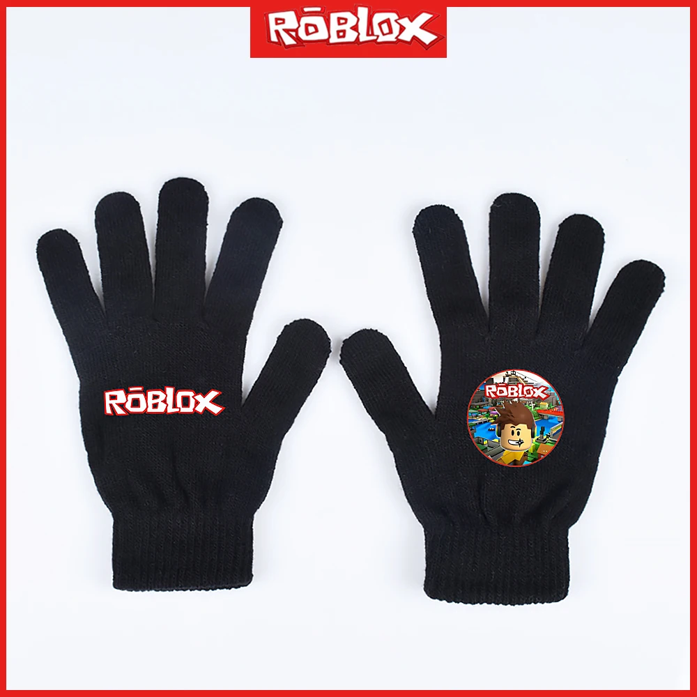 Sarung tangan dunia Virtual Game Roblox 2023 sarung tangan hangat rajutan cetak mode baru untuk pria dan wanita hadiah Natal Halloween musim dingin