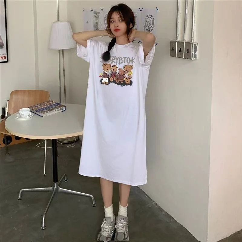 T-shirt ort-sav ample mi-long Dr coréen Sle, Design personnalisé de Hong Kong, fente ouverte, peut être porté à l'extérieur