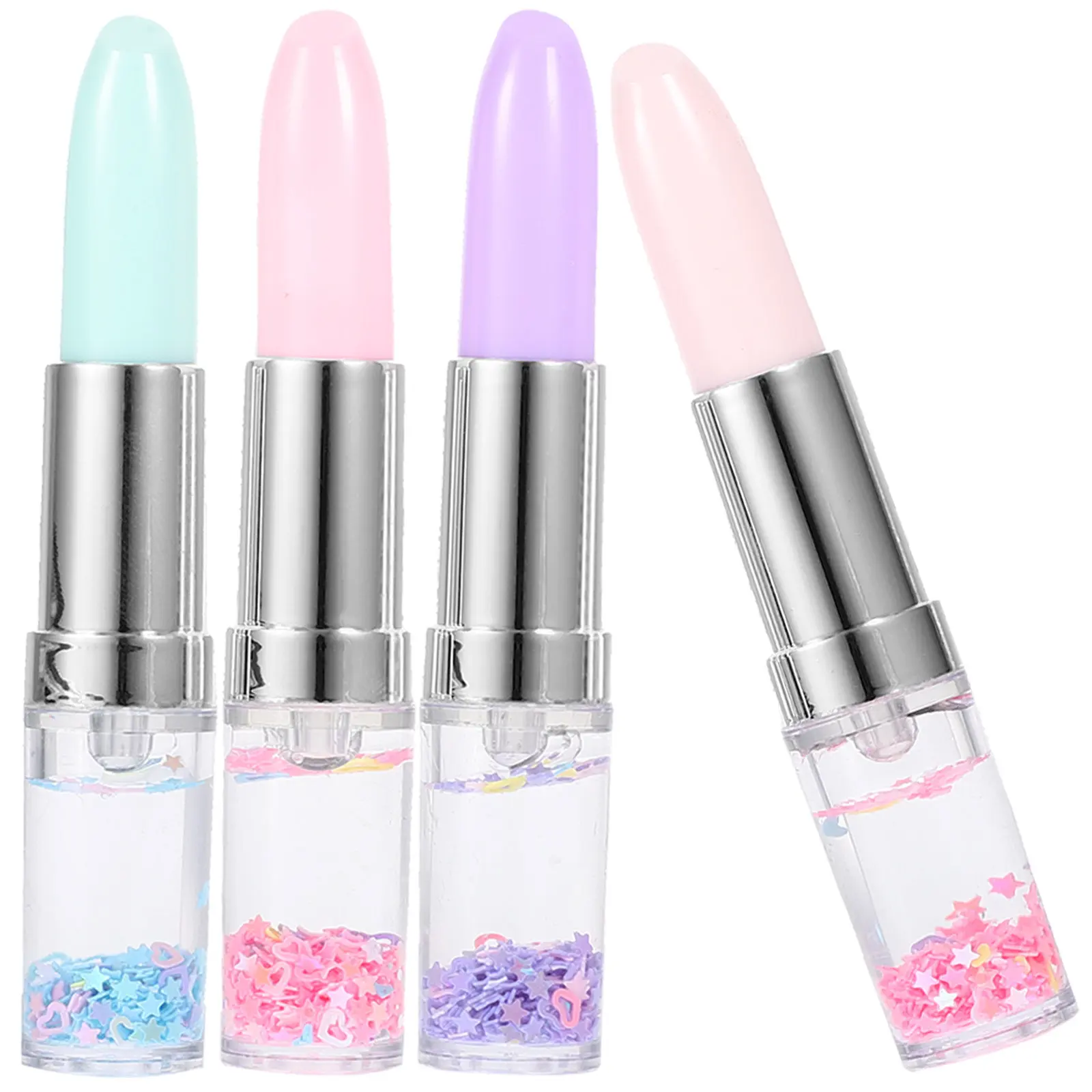 4Pcs Student Gel Pen 0.5mm Lipstick Shape Pen Smooth Flow Writing Tool for Daily Use Creative Stationery