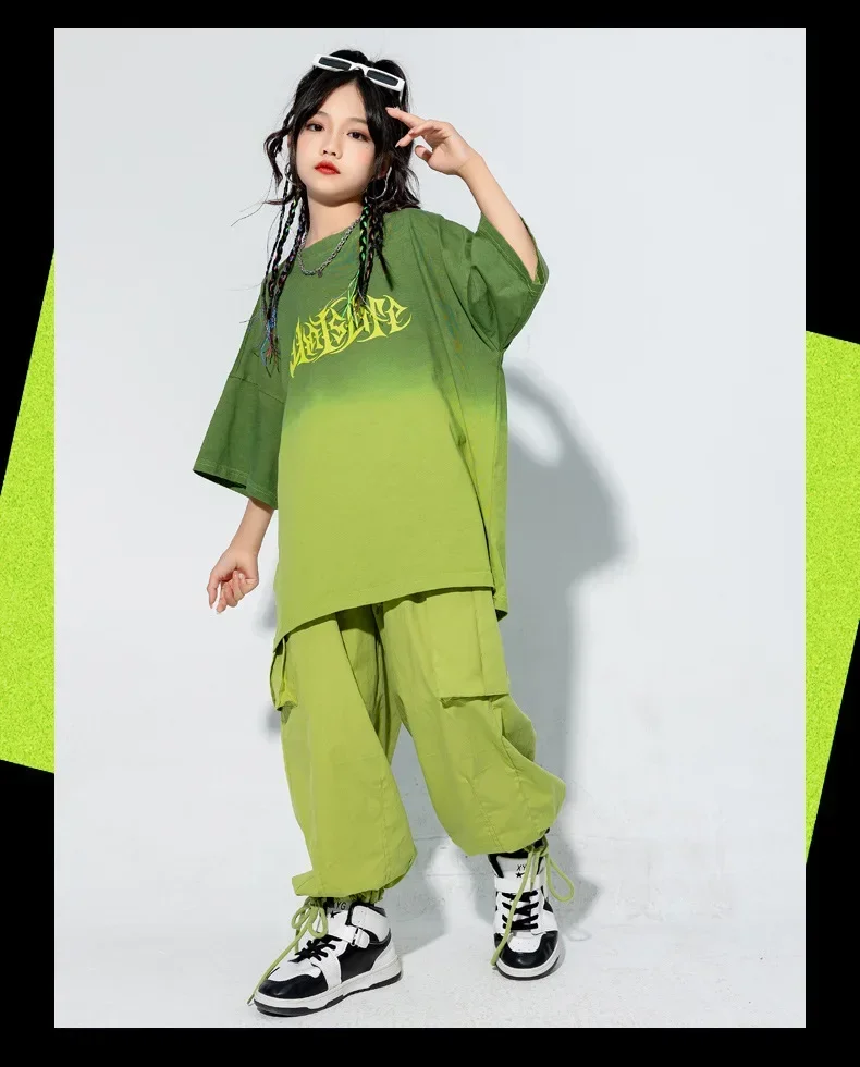 Kinder Street Dance Jazz Dance Mode-Outfit Jungen Mädchen Pailletten Hip-Hop Performance-Set Bühnen-Wettbewerbs-Party-Kleidung – Detail 5