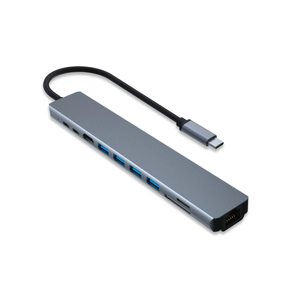 Multi-função 10 em 1 docking station tipo c adaptador 100w pd3.0 potência rj45 USB-C transmissão de dados 4k acessórios do cubo do portátil