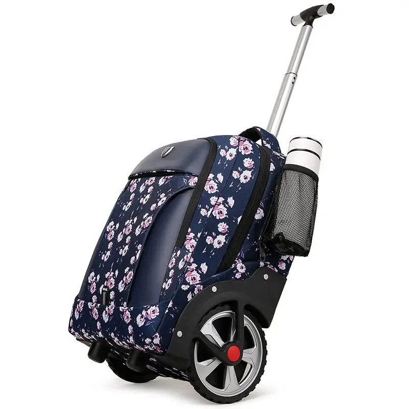 Lightweight Durable Rolling Trolley Backpack Luggage - Stair-Climbing Wheeled Carry-On for Business Travel, College Students