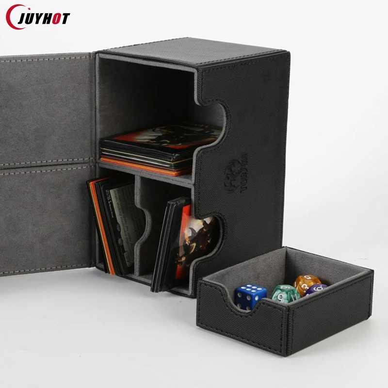 Cards Sleeved Card Storage Box Card Case Magnetic Card Storage Box Trading Cards Top Side-Loading Deck Case Display Cards Case