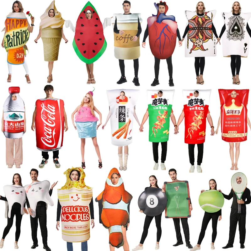 

Хэллоуин Забавный ролевой костюм Кофе Маджонг Торт Вода Сценическое представление Этническая одежда Женская модная традиционная одежда ...