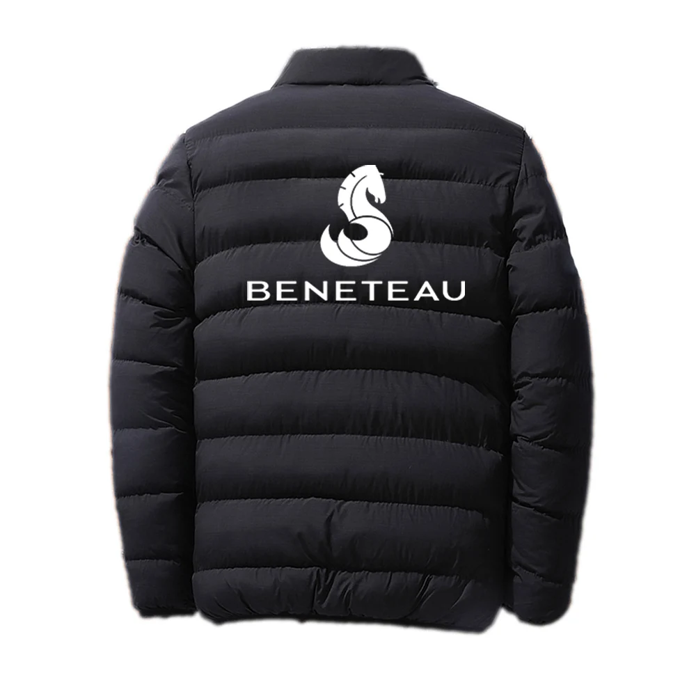 2024 Beneteau Sailboat Sailing Yacht New Men Autumn and Winter New Warm Collar Breathable Cotton-Padded Jacket Slim Coat Tops