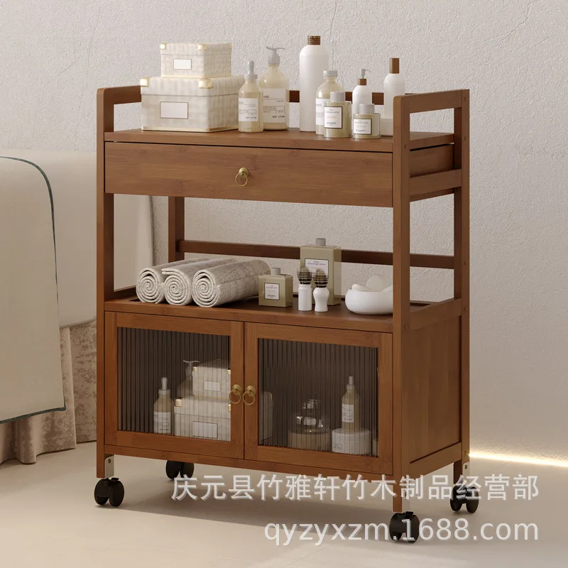 Beauty salon special trolley rack beauty instrument manicure storage trolley multi-functional movable tool cart