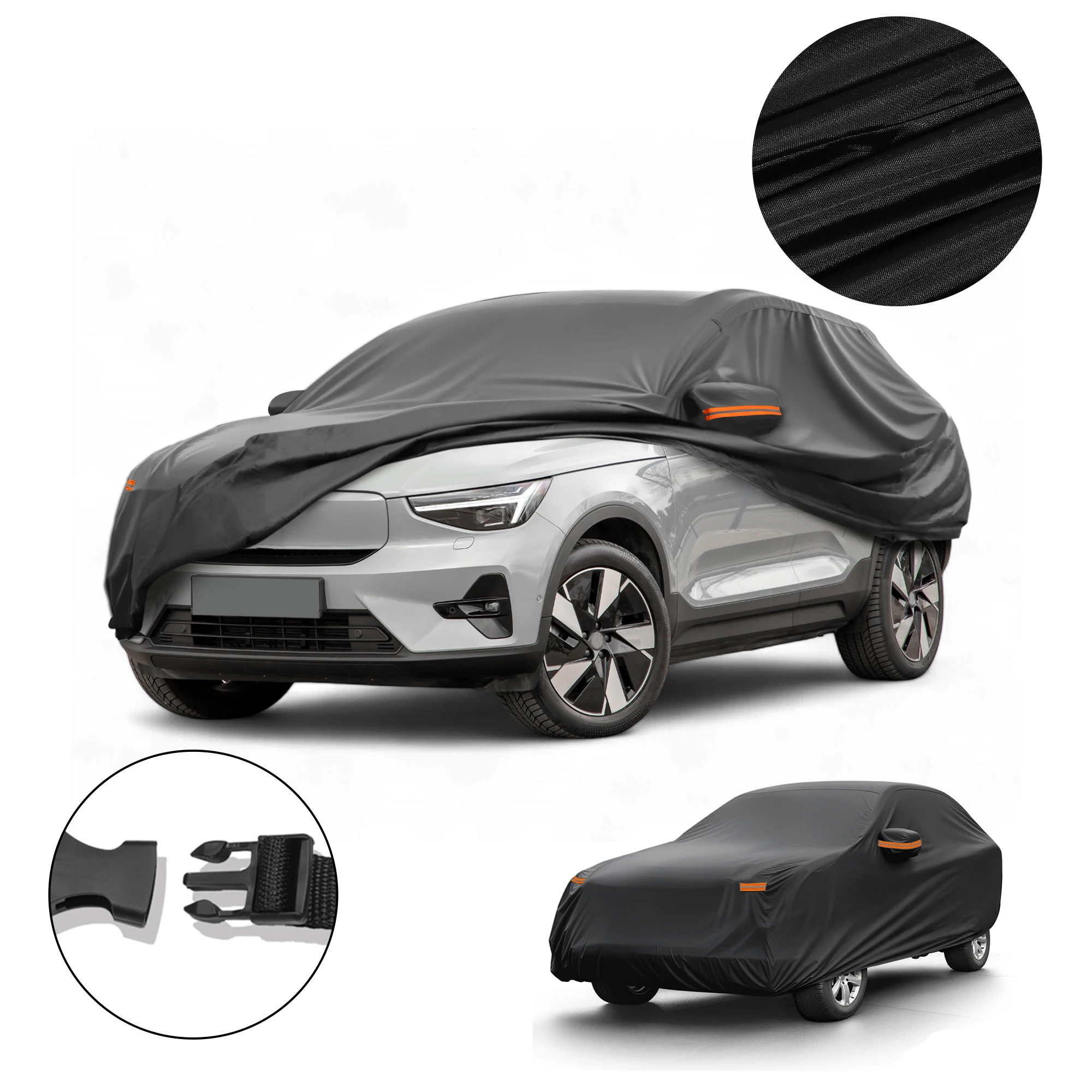 

Motoforti All-Weather Waterproof Car Cover - UV-Resistant Outdoor Full Exterior Protection for Volvo XC40 2017-2022 210D-PU