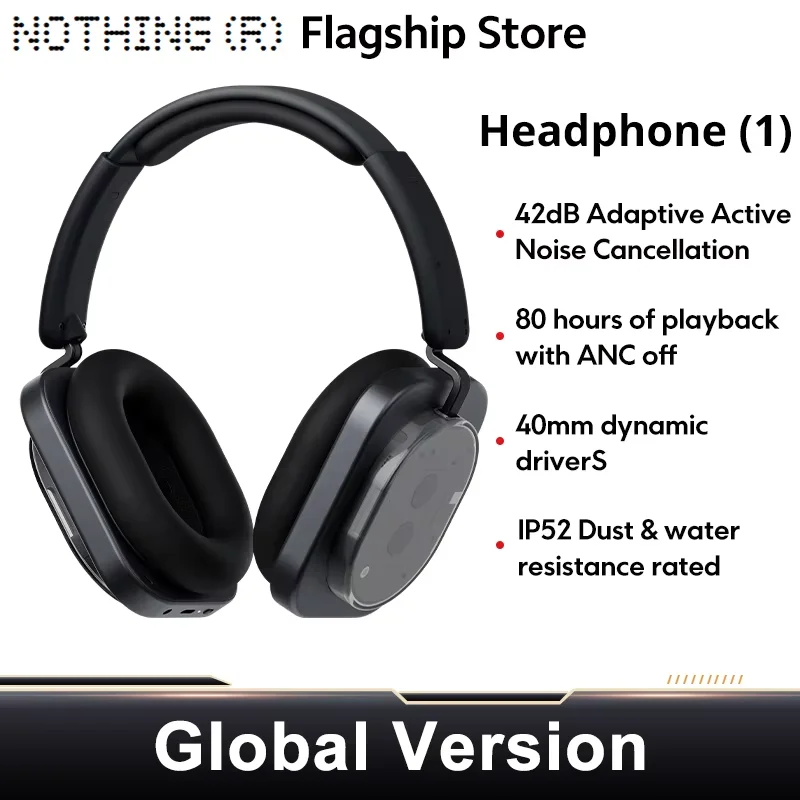Global Version Nothing Headphone (1) 40mm Dynamic Driver Wireless Headphone 15 Quick Charge ANC Headset Support AAC SBC LDAC